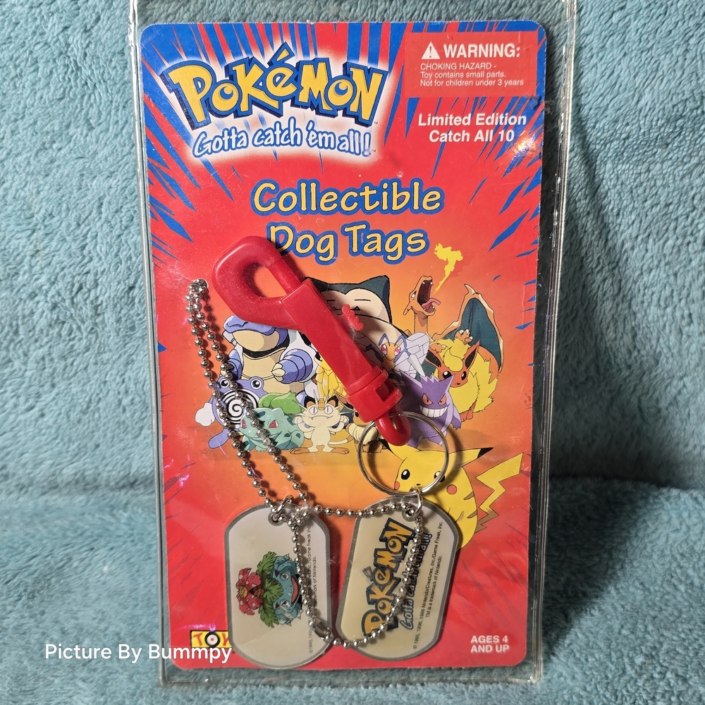 Sealed 1999 Venusaur Pokemon Gotta Catch 'Em Collectible Dog Tags with Keychain!